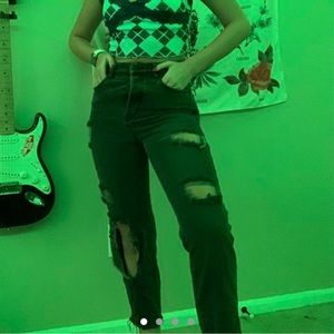 Pacsun Black distressed jeans high rise straight